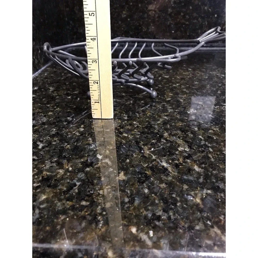Fish Shaped Fruit Bread Basket Rack‎ Oval Metal Bowl Centerpiece Pewter